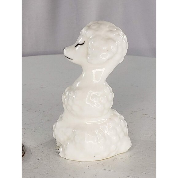Bone China Japan White Poodle Shaker Salt Pepper Single - Picture 4 of 6